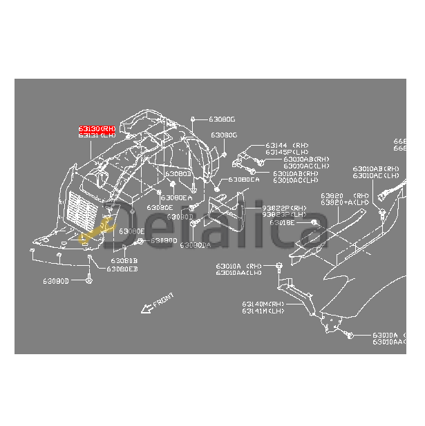Подкрылок переднего крыла правый для Ниссан Патфайндер Р52 оригинал