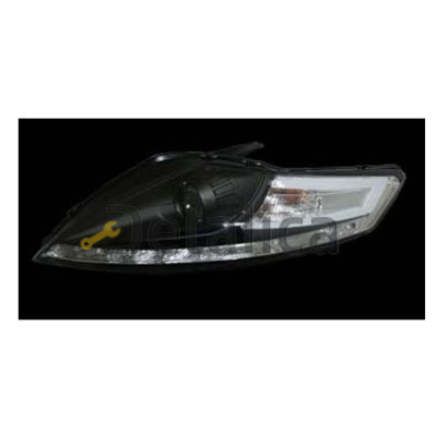 Фара левая+правая комплект тюнинг линзованная  DEVIL EYES с диод указатель поворота с регулятором мотора JUNYAN внутри черная для форд мондео от 2007