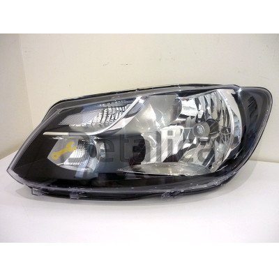 Фара левая с регулятором мотора внутри для Фольксваген Кадди 2010-2015 (Depo) черная H4,PY21W,P21/5W