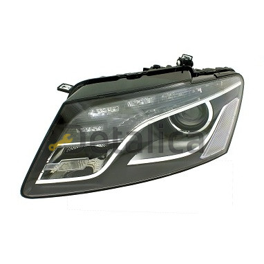 Фара левая линзованная с рег мотора ксенон внутри черная для Ауди Q5 от 2008 (Depo) D3S