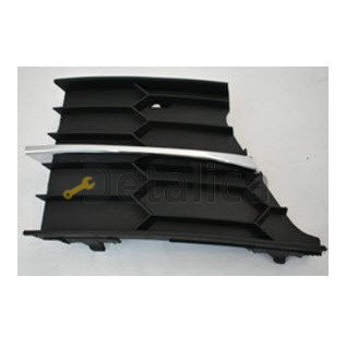 Решетка бампера передняя левая с хром молдингом для Шкода Суперб от 2013 (Китай)