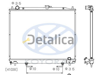 Радиатор охлаждения Митсубиси Pajero III {07- (525x695mm)} AT (дизель) TD (KOYO)