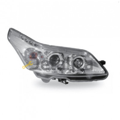 Фары тюнинг-комплект линзованные с светящимся ободком JUNYAN внутри хром для Ситроен С4