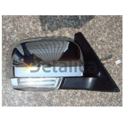 Зеркало правое электрическое с подогревом автоскладывающееся указатель поворота подсветка хром для митсубиси паджеро от 2007