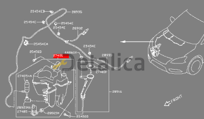 Бачок омывателя в сборе с двумя моторчиками для Ниссан Центра В17
