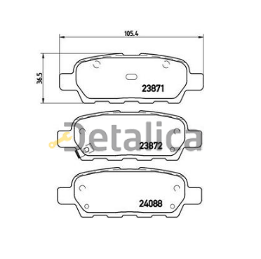 Колодки задние для Ниссан Патфайндер Р52 | Тиида С13 Brembo Италия