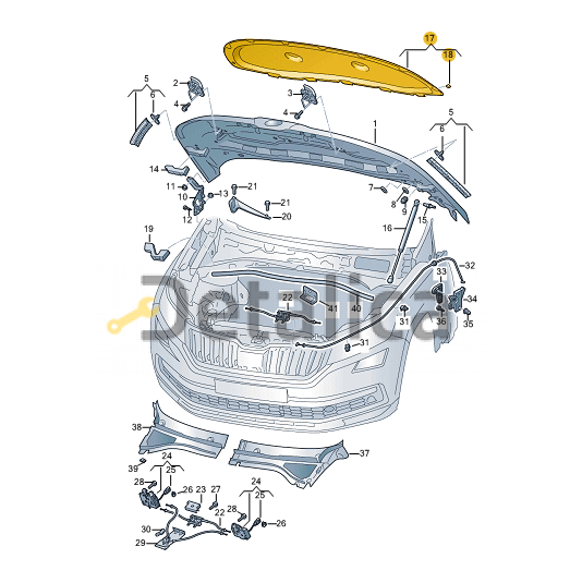 Шумоизоляция капота для Шкода Кодиак оригинал