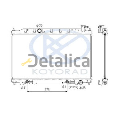 Радиатор охлаждения для Ниссан Теана J31 2.3 3.5 АТ Koyo Япония