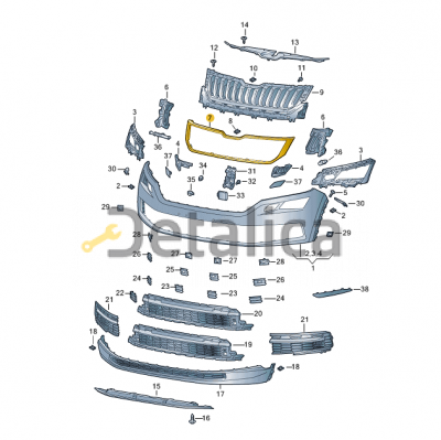 Хром ( молдинг ) решетки радиатора для Шкода Кодиак