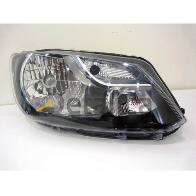 Фара правая с регулятором мотора внутри для Фольксваген Кадди 2010-2015 (Depo) черная H4,PY21W,P21/5W