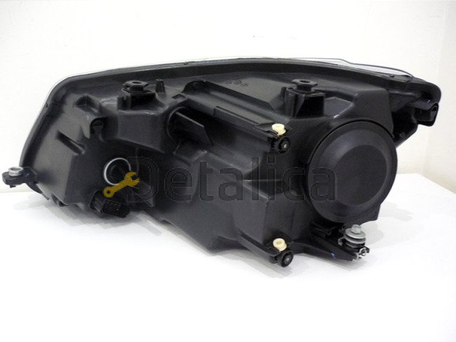 Фара правая с регулятором мотора внутри для Фольксваген Кадди 2010-2015 (Depo) черная H4,PY21W,P21/5W