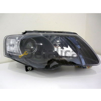 Фара правая с рег мотора линзованная внутри черная для Фольксваген Пассат Б6 от 2005 (Depo)