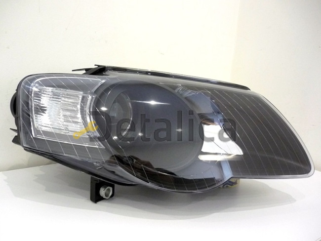 Фара правая с рег мотора линзованная внутри черная для Фольксваген Пассат Б6 от 2005 (Depo)