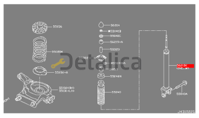 Стойка задняя левая = правая для Ниссан Теана L33 оригинал