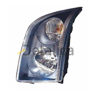 Фара левая для Фольксваген Крафтер с регулятором мотора внутри чёрная от 2006 (Depo)