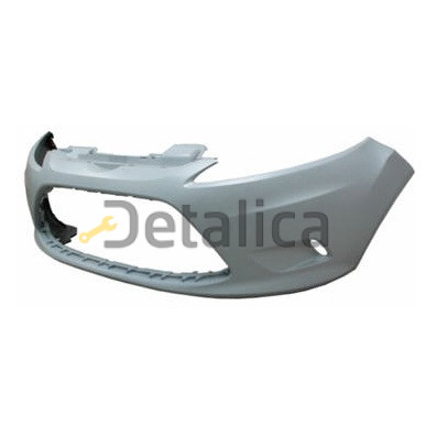 Бампер передний без отверстий под противотуманки черный для Форд Фиеста