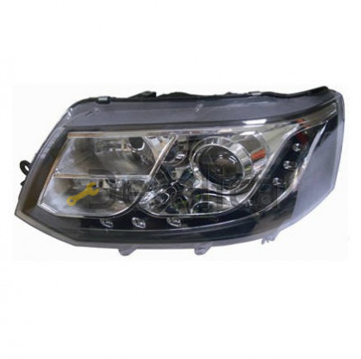 Фары тюнинг-комплект линзованная с рег мотора внутри черная для Фольксваген Транспортер Т5 от 2010 (Depo)