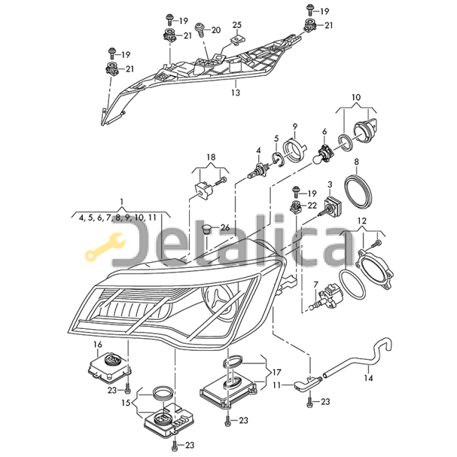 Фара передняя правая для Ауди А7 адаптивная