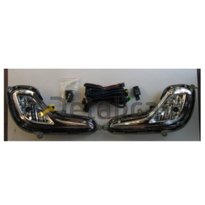 Фары противотуманные с проводами с кнопкой для Хендай Солярис от 2011 (Тайвань)