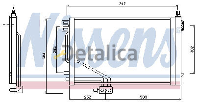 Конденсатор кондиционера для Мерседес W203 {+W209 02-} (NISSENS) (AVA)