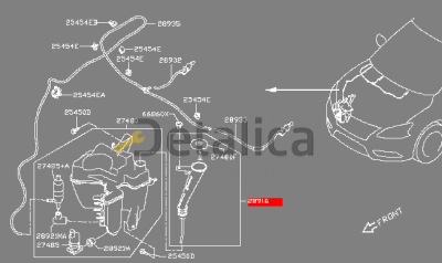 Горловина бачка омывателя для Ниссан Цетра В17