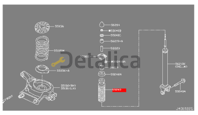 Пыльник с отбойником задней стойки для Ниссан Теана L33 оригинал