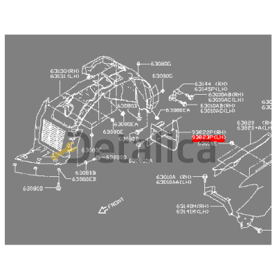Брызговик переднего крыла левый для Ниссан Патфайндер Р52 оригинал
