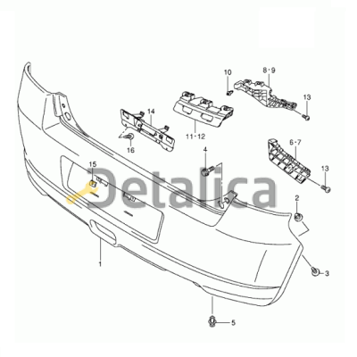 Бампер задний для Сузуки Свифт грунт
