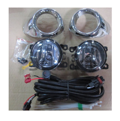 Фара противотуманная левая+правая комплект  с проводкой кнопкой решетка бампера хром для форд фокус от 2011
