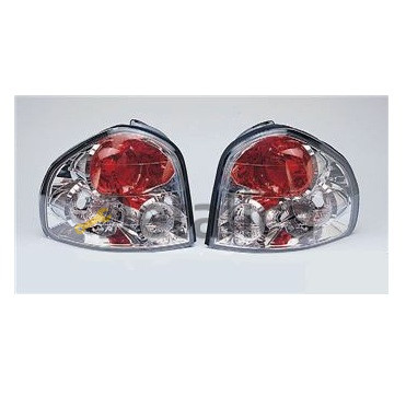 Фонарь задний внешний левый+правый комплект тюнинг прозрачный внутри хром для Хендай Санта Фе от 2001 до 2004 (Sonar)