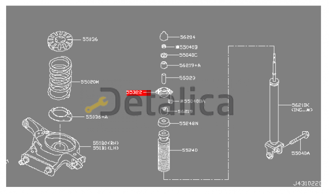 Опора заднего амортизатора для Ниссан Теана L33 оригинал