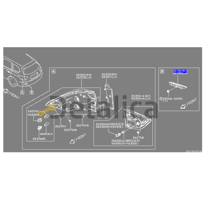 Фонарь задний внешний правый для Ниссан Патфайндер Р52 оригинал 