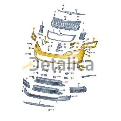 Бампер передний для Шкода Кодиак оригинал