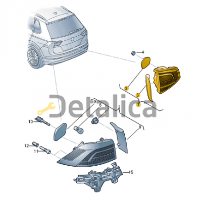 Фонарь задний внутренний левый для Шкода Кодиак