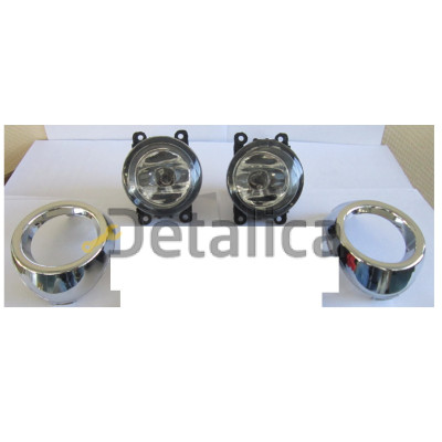 Фара противотуманная левая+правая комплект м решеткой бампер хром китай на Форд Фокус от 2011