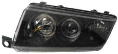 Фара для Шкода Фабия II Л+П (комплект) тюнинг, линзованная, светящ.ободок (Eagle Eyes), внутри черн Фара для Шкода Фабия II Л+П (комплект) тюнинг, линзованная, светящ.ободок (Eagle Eyes), внутри черн