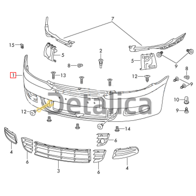 Бампер передний Шкода Октавия А5 от 2008-2012 (Китай)