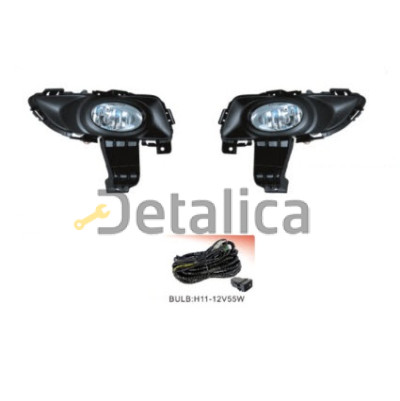 Фара противотуманная левая+правая комплект с проводкой кнопкой рамка седан 1.6 для мазда 3 от 2003