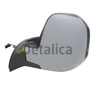 Зеркало левое электрическое с подогревом для Пежо Партнер от 2008 convex грунтованное