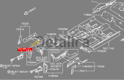 Кронштейн усилителя бампера передний правый для Ниссан Центра В17