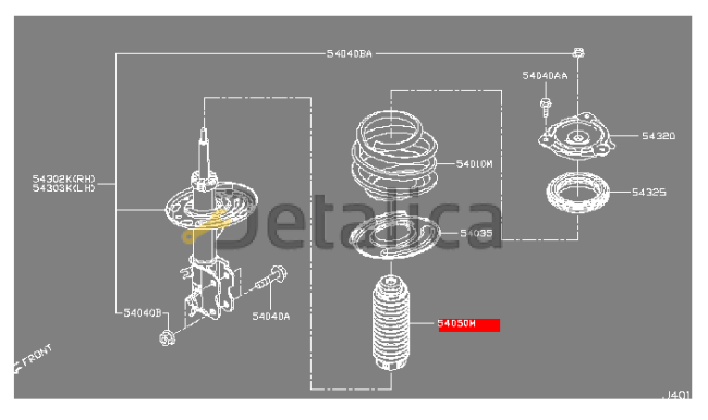 Пыльник переднего амортизатора для Ниссан Теана L33 оригинал