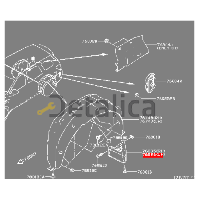 Брызговик заднего крыла левый для Ниссан Патфайндер Р52 оригинал
