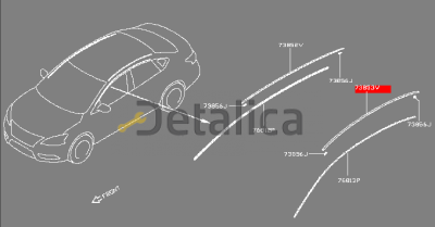 Молдинг крыши левый верхний для Ниссан Центра В17