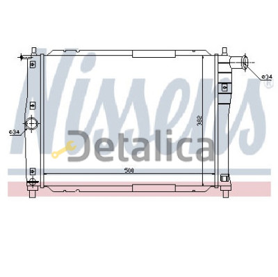 Радиатор охлаждения для Шевроле Ланос 1.3 1.5 1.6 МТ NISSENS AVA