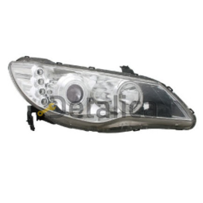 Фары комплект-тюнинг линзованные (со светящимся ободком диод под корректор) EAGLE EYES внутри хром для Хонда Цивик Седан 8 от 2006