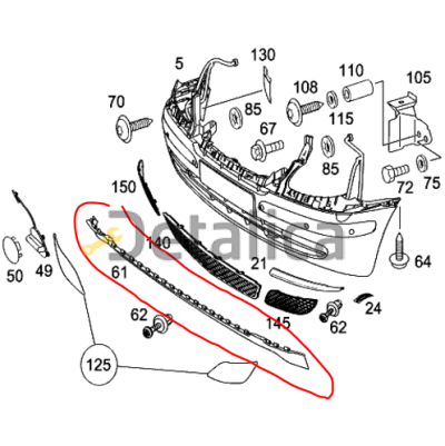 Спойлер переднего бампера нижний Мерседес W639 original