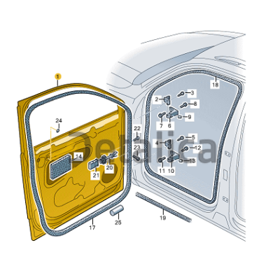 Дверь передняя правая для Шкода Кодиак оригинал