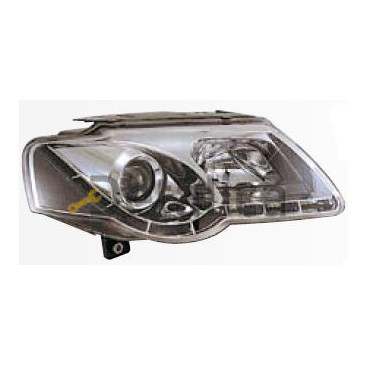 Фары тюнинг-комплект линзованная с регулятором мотора с DRL для Фольксваген Пассат Б6 от 2005 (Sonar) внутри хром