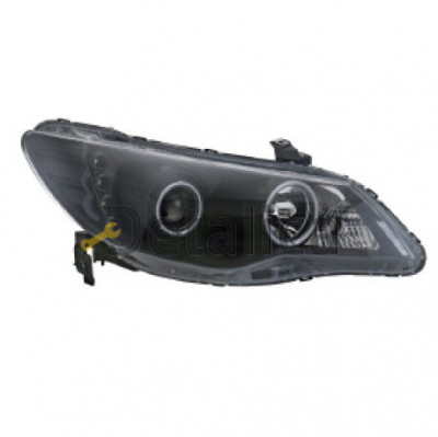 Фары комплект тюнинг линзованные (со светящимся ободком диоды под корректор) EAGLE EYES внутри чёрные для Хонда Цивик Седан 8 от 2006