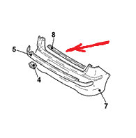Усилитель бампера задний 5 дв для Митсубиси Кольт 6